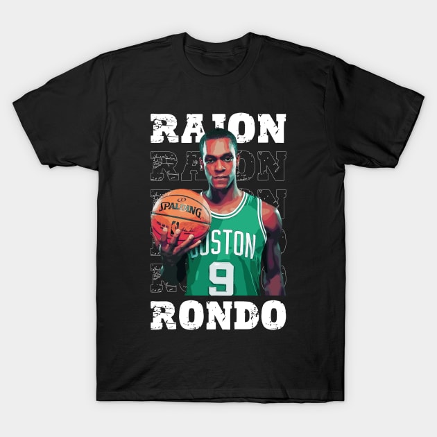 Rajon Rondo Basketball T-Shirt by Playful Creatives